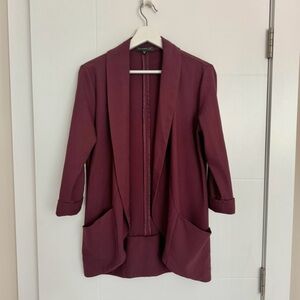 Burgundy Women's Blazer Jacket
